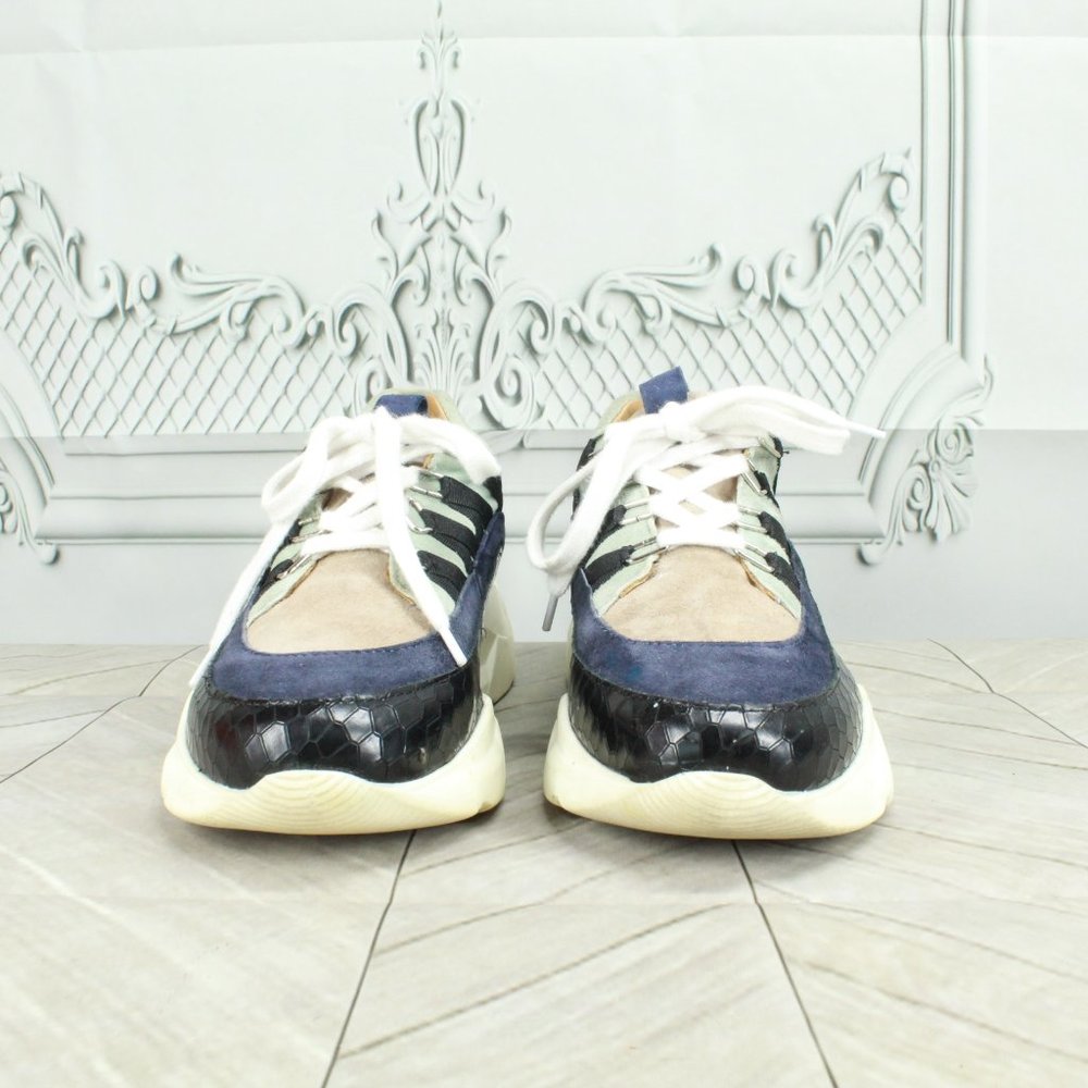 AQUATALIA Blue Leather & Suede Waterproof Lace-up Sneaker Shoes Size 7.5 - Picture 5 of 9
